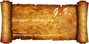 Greger Veronika névjegykártya